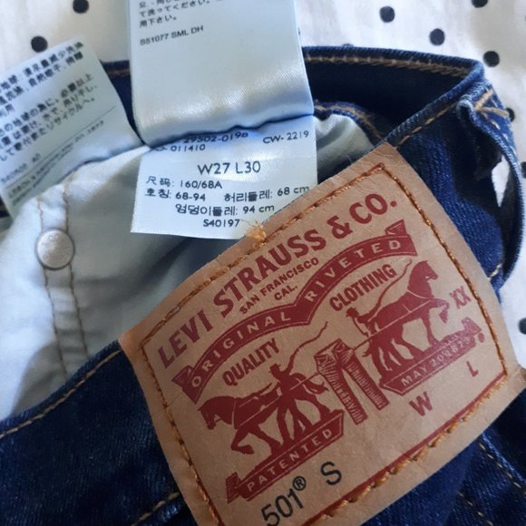 Levi's 501 Skinny Jeans Dark Wash Size 27 - Picture 7 of 7